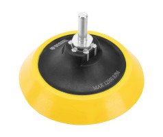 Тарелка опорная для дрели и УШМ с липучкой, 115 мм, мягкая, с адаптером c М14 на d8 Denzel