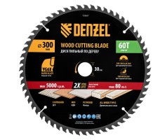 Пильный диск по дереву ф300 х 30 мм, 60 зубьев Denzel