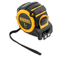 Рулетка 5м х 32мм, автоматич. фиксац., нейлон. покрытие, магнит. зацеп, двухстор. разметка Denzel