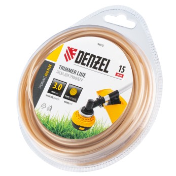 Леска для триммера армированная алюминием круглая, 3,0мм х 15м, блистер ALUFLEX Denzel