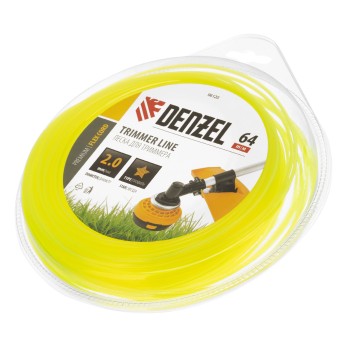 Леска для триммера, звезда 2 мм х 64 м, блистер Flex cord Denzel