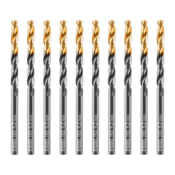 Сверло по металлу, 4,2 мм, HSS-Tin, Golden Tip, 10 шт. Denzel
