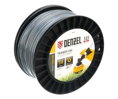 Леска для триммера двухкомпонентная круглая, 3,0мм х 123м, на DIN катушке EXTRA CORD Denzel