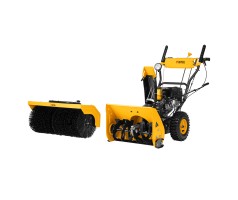 Гибридная снегоуборочная машина с функц. подметания SWB-800, 212 сс, руч. старт, 2 насадки// Denzel