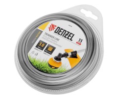 Леска для триммера армированная алюминием квадратная, 3,0мм х 15м, блистер ALUFLEX Denzel