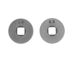 Подающий ролик, U профиль зубчатый под флюсовую проволоку 0,8-1мм посадка квадрат, 2 шт Denzel