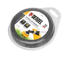 Леска для триммера двухкомпонентная, квадратная 3 мм x 15 м Extra cord Denzel