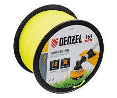 Леска для триммера витой квадрат, 3,0мм х 163м, на DIN катушке FLEX CORD Denzel