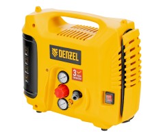 Компрессор воздушный DL1300, 10 бар, 1,3 кВт 180 л/мин 5 л, с набором аксессуаров Denzel