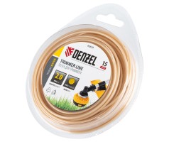 Леска для триммера армированная алюминием круглая, 2,0мм х 15м, блистер ALUFLEX Denzel