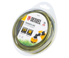 Леска для триммера двухкомпонентная квадратная, 2,4мм х 15м, блистер SkyCutter Denzel