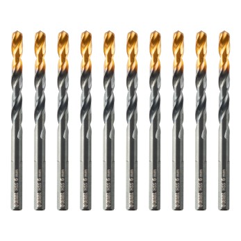 Сверло по металлу, 6 мм, HSS-Tin, Golden Tip, 10 шт. Denzel