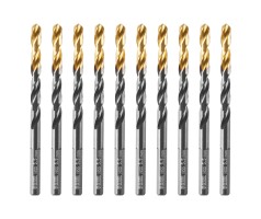 Сверло по металлу, 5,5 мм, HSS-Tin, Golden Tip, 10 шт. Denzel
