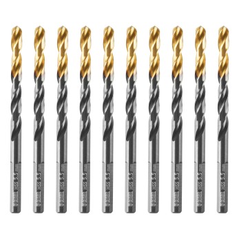Сверло по металлу, 5,5 мм, HSS-Tin, Golden Tip, 10 шт. Denzel