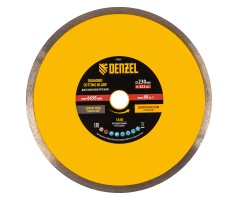 Диск алмазный отрезной 230 х 22,2 мм, сплошной, супертонкий, горячий пресс, мокрое резание Denzel