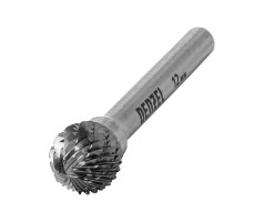 Борфреза по металлу твердосплавная, шарообразная, тип-D, 12 мм Denzel