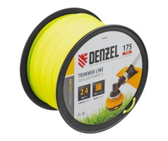Леска для триммера квадрат, 2,4мм х 175м, на DIN катушке FLEX CORD Denzel
