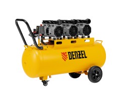 Компрессор безмасляный, малошумный DLS 1800/100,1800 Вт, 3x600, 100 л, 345 л/мин Denzel