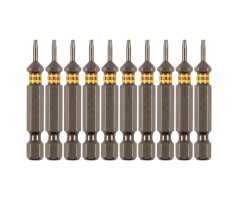Бита TX 6х50, сталь S2, шестигранный профиль, 10 шт. Е 6,3 Denzel