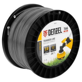 Леска для триммера двухкомпонентная звезда, 3,0мм х 166м, на DIN катушке EXTRA CORD Denzel