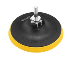 Тарелка опорная для дрели и УШМ с липучкой, 115 мм, стандартная, с адаптером c М14 на d8 Denzel