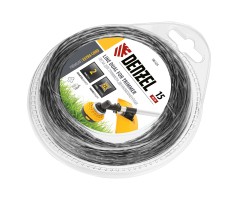 Леска для триммера, двухкомпонентная квадрат 2 мм, 15 м Extra cord Denzel