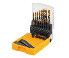 Набор сверл по металлу, 1-10 мм, HSS-Tin, Golden Tip, 19 шт Denzel