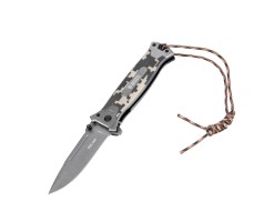 Нож складной, многоцелевой, системы Liner-Lock, с накладкой G10 на прямой рук-ке+стеклобой Denzel Нож складной, многоцелевой, системы Liner-Lock, с накладкой G10 на прямой рук-ке+стеклобой Denzel