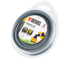 Леска для триммера армированная алюминием квадратная, 2,0мм х 15м, блистер ALUFLEX Denzel