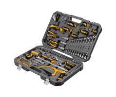 Набор инструментов, 1/2", 1/4", CrV, S2, пластиковый кейс, 100 предметов Denzel