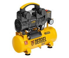 Компрессор безмасл. малошумный DLP-950/10, 950Вт,10 л, 2850 об/мин, 170 л/мин Denzel
