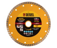 Диск алмазный, отрезной Turbo, 180 х 22.2 мм, сухая резка Denzel