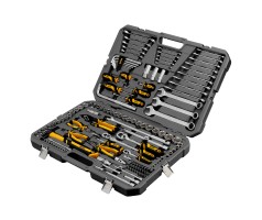 Набор инструментов, 1/2", 1/4", 3/8", CrV, S2, пластиковый кейс, 144 предмета Denzel