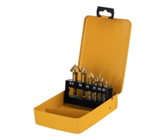 Набор зенковок, HSS, M3-M10, 6 шт, металл. кейс // Denzel