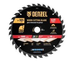 Пильный диск по дереву ф305 х 32 мм, 32 зубьев Denzel