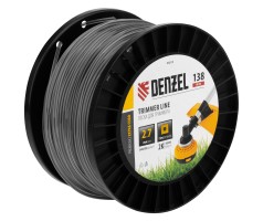 Леска для триммера двухкомпонентная квадрат, 2,7мм х 138м, на DIN катушке EXTRA CORD Denzel