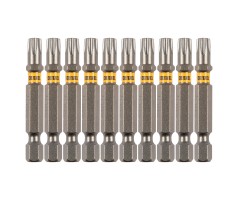 Бита TX 30х50, сталь S2, шестигранный профиль, 10 шт. Е 6,3 Denzel