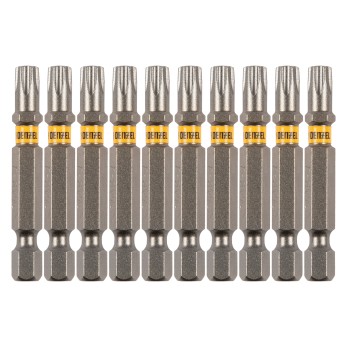 Бита TX 30х50, сталь S2, шестигранный профиль, 10 шт. Е 6,3 Denzel