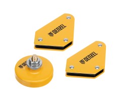 Набор из 2 магнитных сварочных фиксаторов и магнитной клеммы "масса" Denzel