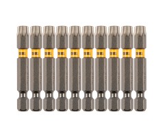 Бита TX 40х50, сталь S2, шестигранный профиль, 10 шт. Е 6,3 Denzel