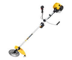 Триммер бензиновый DT-52E, 52 см3, неразъемная штанга, электростартер, состоит из 2 частей Denzel