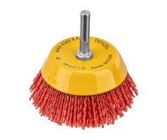 Щетка для дрели, 75 мм, Чашка, со шпилькой, нейлоновая щетина Denzel
