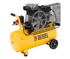 Компрессор воздушный BCI2300/50, ременный привод, 2.3 кВт, 50 литров, 400 л/мин Denzel