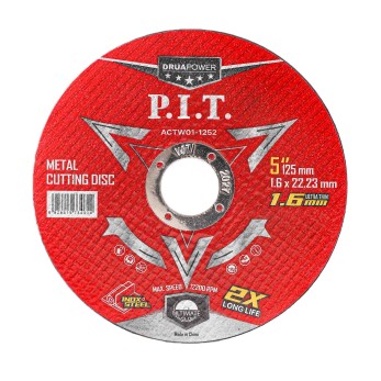 Диск отрезной по металлу P.I.T. 125x22,2x1,6 мм (ACTW01-1252), шт