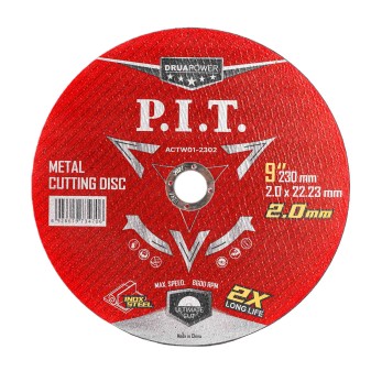 Диск отрезной по металлу P.I.T. 230x22,2x2,0 мм.(ACTW01-2302), шт