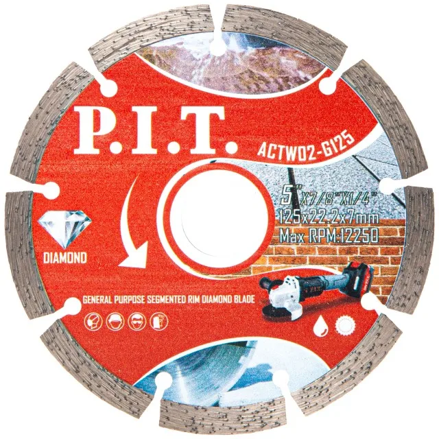 Диск алмазный отрезной (сегментированный) P.I.T. 125x22,2x1,4 мм(ACTW02-G125), шт