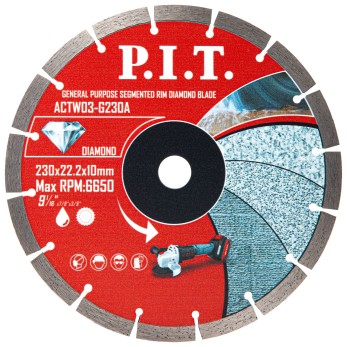 Диск алмазный отрезной (сегментированный) P.I.T. 230x22,2x1,8 мм(ACTW03-G230A), шт