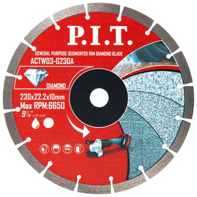 Диск алмазный отрезной (сегментированный) P.I.T. 230x22,2x1,8 мм(ACTW03-G230A), шт