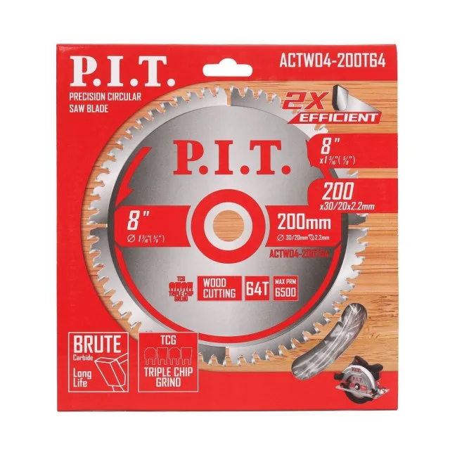 Диск пильный P.I.T. 200x30/20x2 мм 64T(ACTW04-200T64), шт