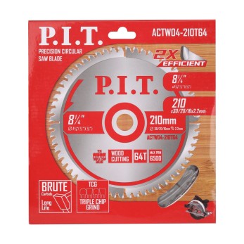 Диск пильный P.I.T. 210x30/20/16x2,2 мм 64T(ACTW04-210T64), шт